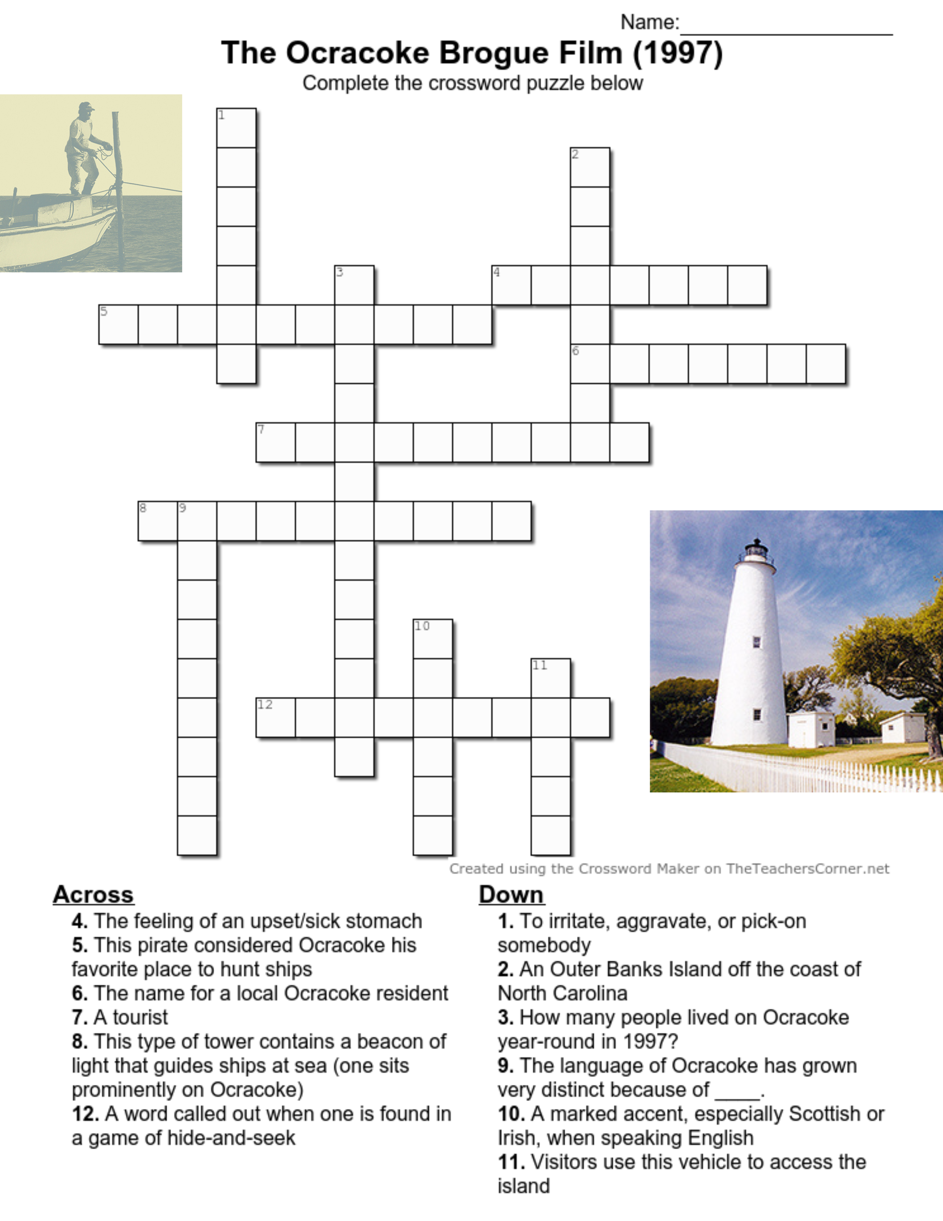 Crossword Puzzle: High Tide on the Sound Side!